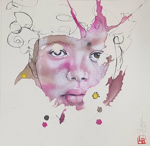 Fayoum by Laurent Bergues, Drawing for Sale on Singulart