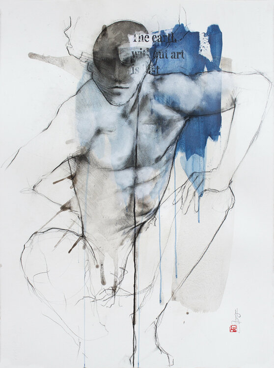 Sculpture sur tache "Just eh" Laurent Bergues