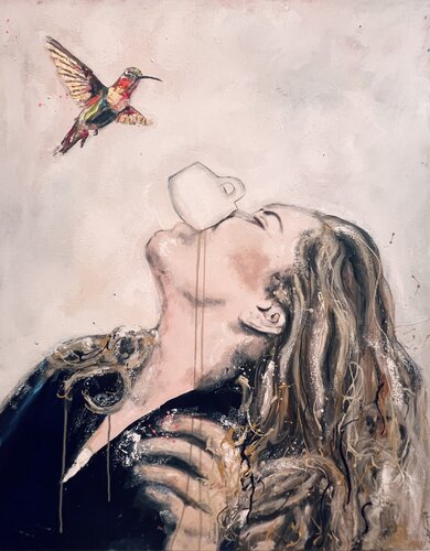 Kolibri van Astrid Stöfhas, Schilderij te koop op Singulart