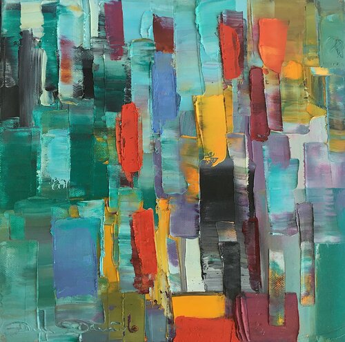 Reflets bleus van Dam Domido, Schilderij te koop op Singulart