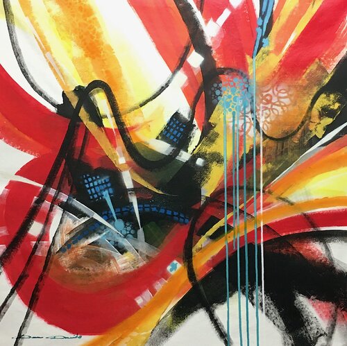 Blue tears van Dam Domido, Schilderij te koop op Singulart