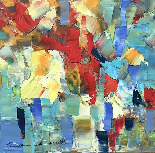 Touch of sun in poppies van Dam Domido, Schilderij te koop op Singulart