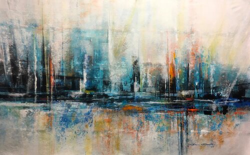 Hoppe in the city van Dam Domido, Schilderij te koop op Singulart