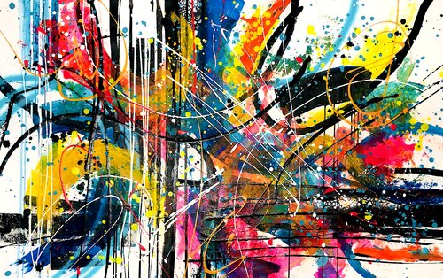 Pluie d'énergie positive van Dam Domido, Schilderij te koop op Singulart