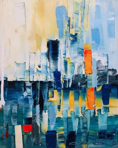 Orange blue sky van Dam Domido, Schilderij te koop op Singulart