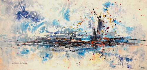 I feel in blue di Dam Domido, Pittura in vendita su Singulart