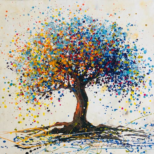 Tree of life 2 van Dam Domido, Schilderij te koop op Singulart