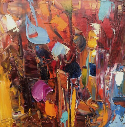 Abstract flowers di Dam Domido, Pittura in vendita su Singulart