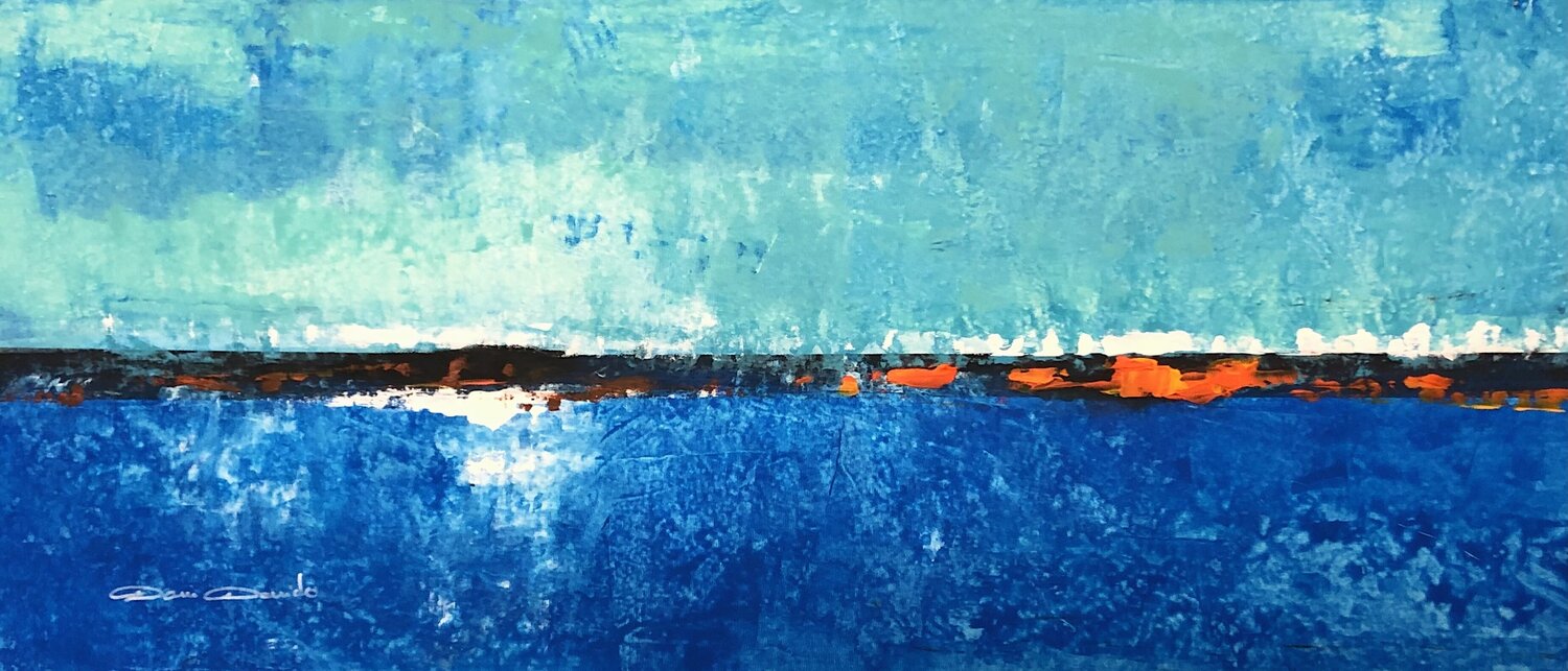 Seascape with orange touche Dam Domido Original painting for sale
