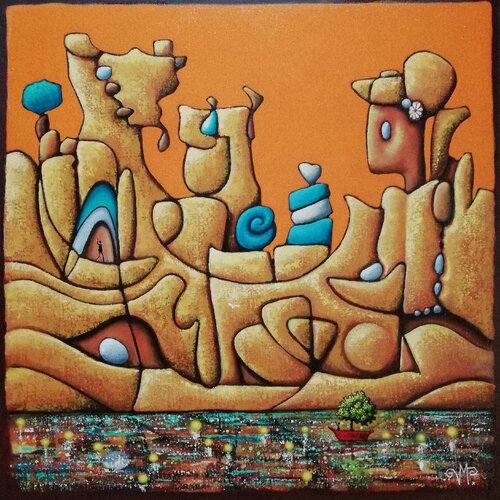 En souvenir du facteur Cheval di Veronique Peytour, Pittura in vendita su Singulart