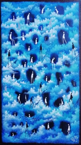 Troglodytes de ciel par Veronique Peytour, Peinture en vente sur Singulart