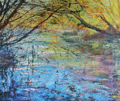 The River Stour, Flatford in Winter di Sylvia Paul, Pittura in vendita su Singulart