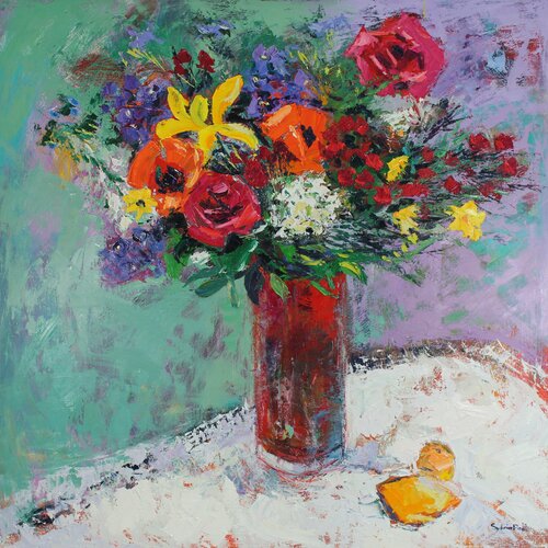 Fresh Flowers di Sylvia Paul, Pittura in vendita su Singulart