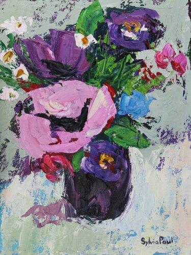 A Mix of Summer Flowers di Sylvia Paul, Pittura in vendita su Singulart