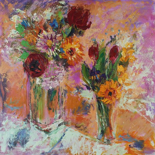 Sunshine Flowers di Sylvia Paul, Pittura in vendita su Singulart