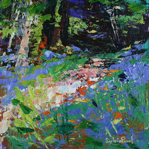 Bluebell Pathway di Sylvia Paul, Pittura in vendita su Singulart