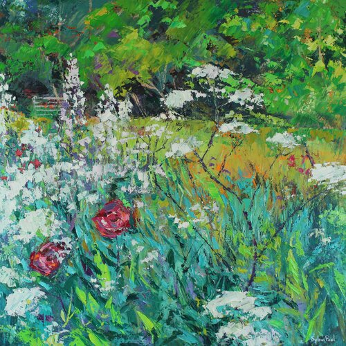 The Edge of the Garden di Sylvia Paul, Pittura in vendita su Singulart