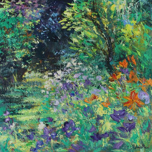 Garden in Late Summer di Sylvia Paul, Pittura in vendita su Singulart