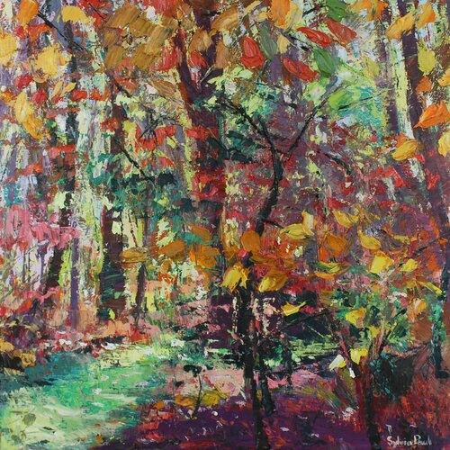 Woodland Path in Autumn von Sylvia Paul, Malerei kaufen auf Singulart