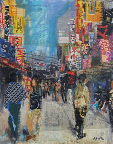 Tokyo Shopping Street von Sylvia Paul, Malerei kaufen auf Singulart