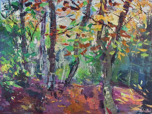 Blustery Autumn Woods by Sylvia Paul, Painting for Sale on Singulart