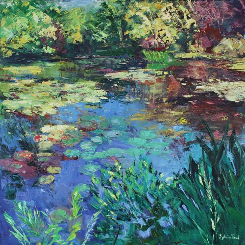 Water Garden in Giverny van Sylvia Paul, Schilderij te koop op Singulart