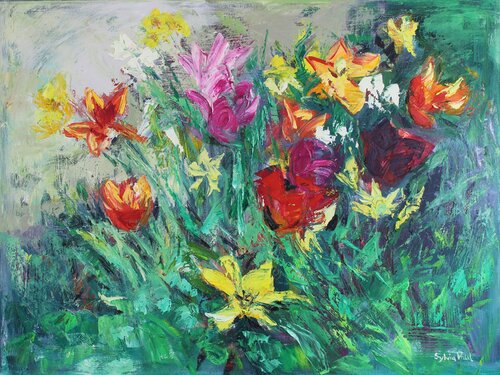 Tulip Patch de Sylvia Paul, Pintura a la venta en Singulart