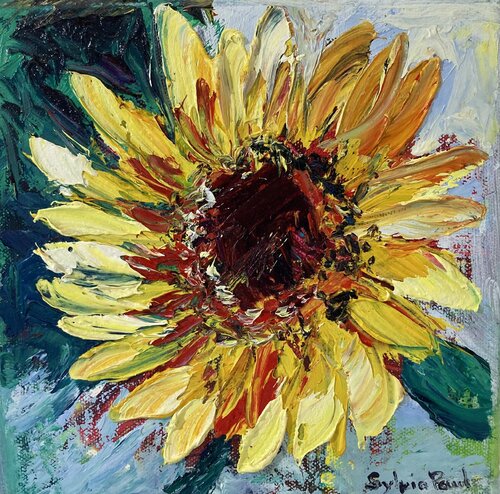 Garden Sunflower di Sylvia Paul, Pittura in vendita su Singulart