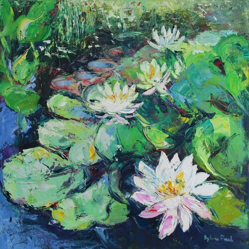 White Water Lily van Sylvia Paul, Schilderij te koop op Singulart
