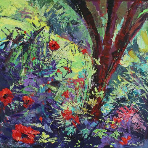 Vibrant Garden van Sylvia Paul, Schilderij te koop op Singulart