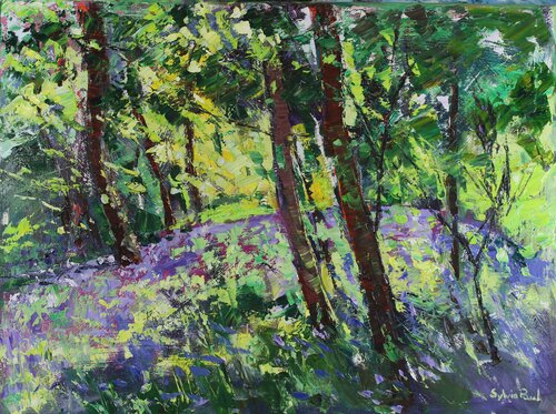 Bluebells in Springtime di Sylvia Paul, Pittura in vendita su Singulart