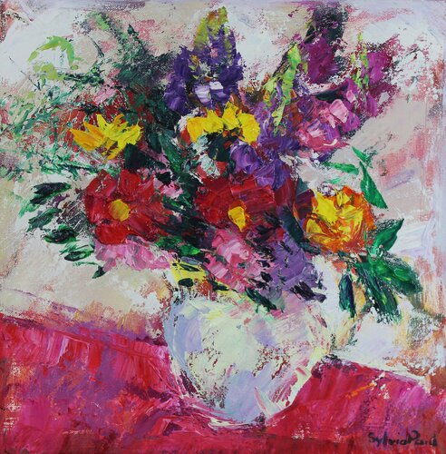 Last Flowers of Summer di Sylvia Paul, Pittura in vendita su Singulart
