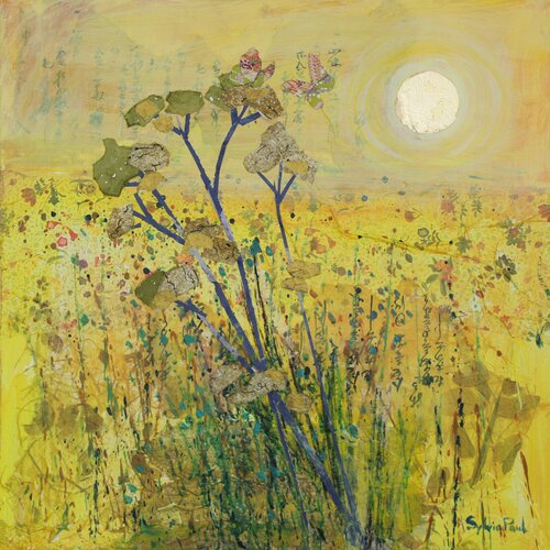 Meadow with Golden Sun de Sylvia Paul, Pintura a la venta en Singulart