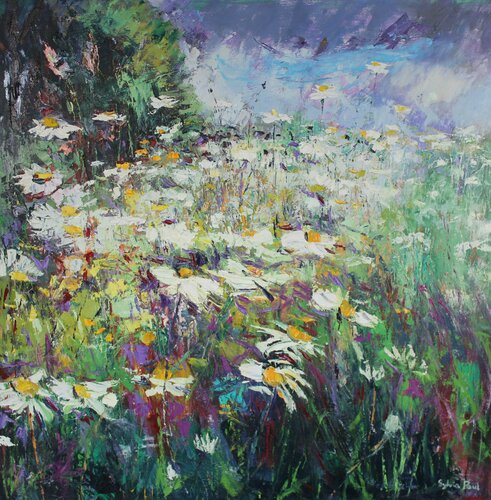 Daisy Meadow di Sylvia Paul, Pittura in vendita su Singulart