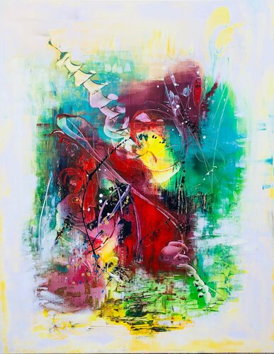 Shanti (Paix) di Chrystèle Ferron (Nasca), Pittura in vendita su Singulart