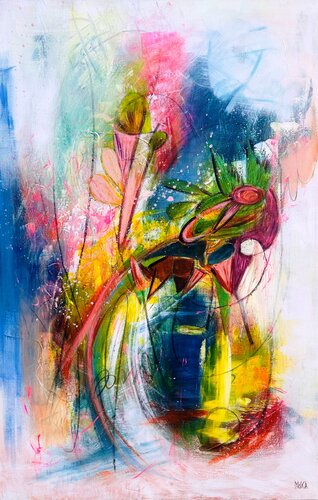 Sur le chemin de la joie von Chrystèle Ferron (Nasca), Malerei kaufen auf Singulart