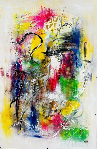 Fréquence d'Amour van Chrystèle Ferron (Nasca), Schilderij te koop op Singulart
