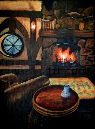 Hobbiton II van Steffi Rodigas, Schilderij te koop op Singulart