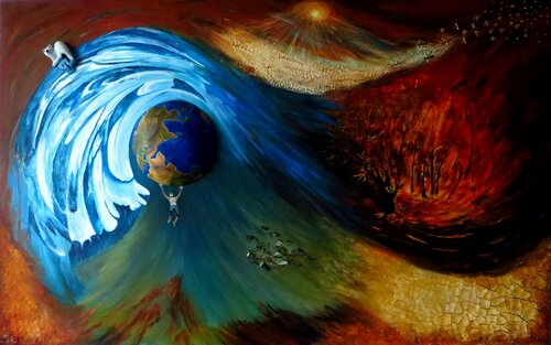 Klimaapokalypse di Steffi Rodigas, Pittura in vendita su Singulart