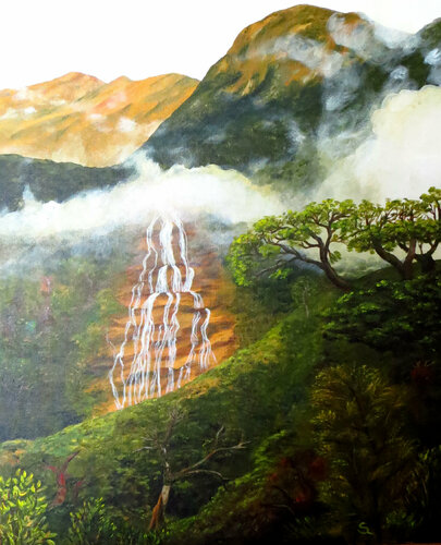 Auf dem Weg zum Doubtful Sound van Steffi Rodigas, Schilderij te koop op Singulart