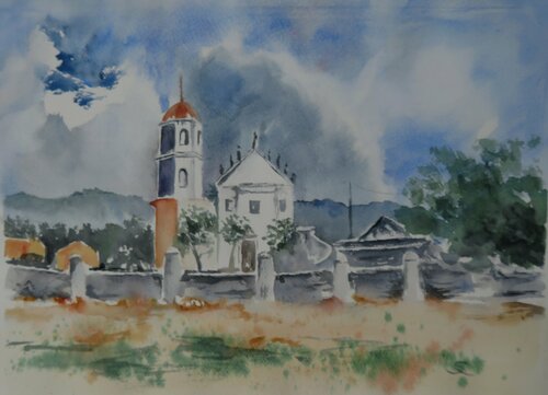 Church in France von Steffi Rodigas, Werk auf Papier kaufen auf Singulart