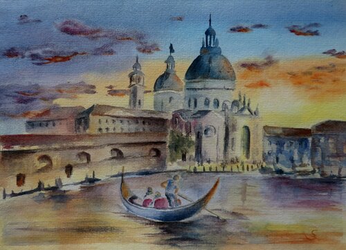 Abendstimmung in Venedig II de Steffi Rodigas, Obra en papel a la venta en Singulart