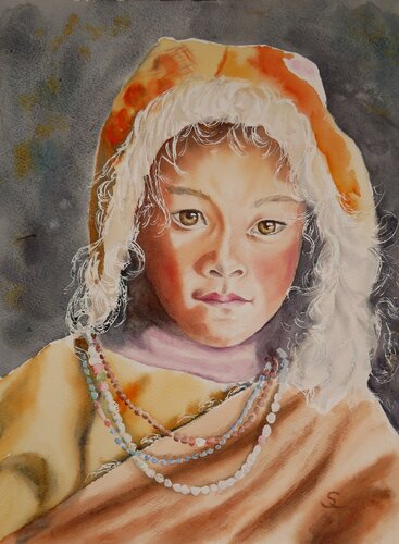 Kinder dieser Welt- Tibet de Steffi Rodigas, Pintura a la venta en Singulart