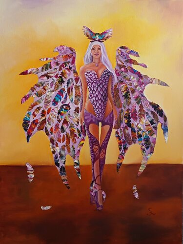 Dragonlady van Steffi Rodigas, Schilderij te koop op Singulart