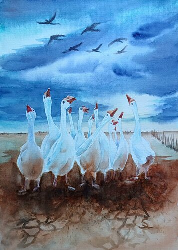 Schnatterrunde de Steffi Rodigas, Obra en papel a la venta en Singulart