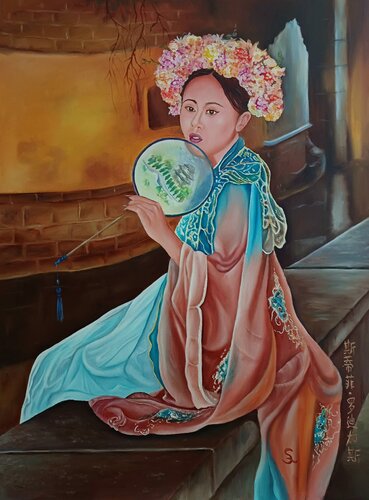 Woman from Jinan van Steffi Rodigas, Schilderij te koop op Singulart