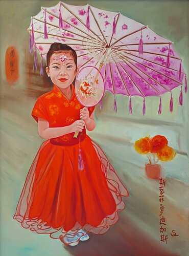 Girl from Weifang von Steffi Rodigas, Malerei kaufen auf Singulart