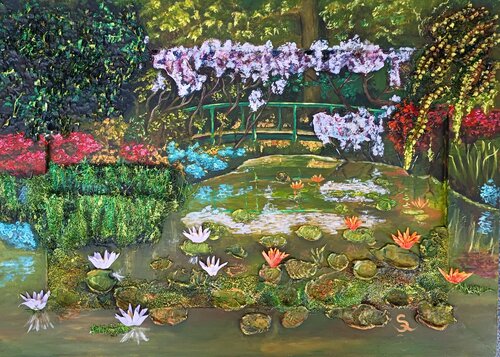 Monets Garten di Steffi Rodigas, Pittura in vendita su Singulart