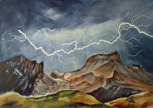Gewitter in den Bergen by Steffi Rodigas, Work on Paper for Sale on Singulart