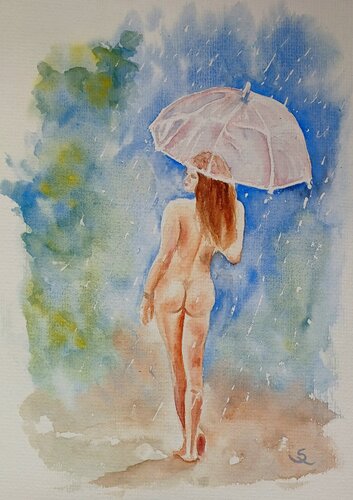 Rainy day von Steffi Rodigas, Werk auf Papier kaufen auf Singulart
